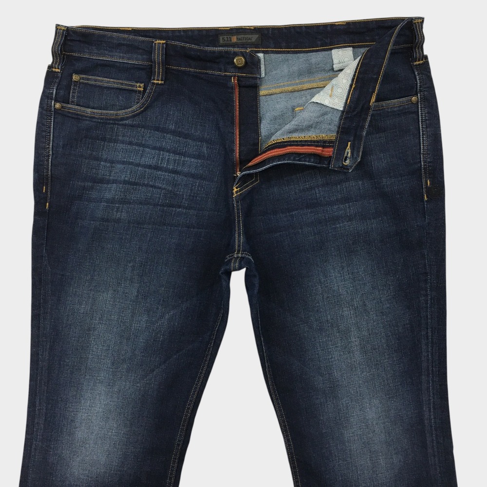 5.11 Tactical Defender-Flex Jeans Mens 40x32 Dark Wash Indigo Straight Leg Denim